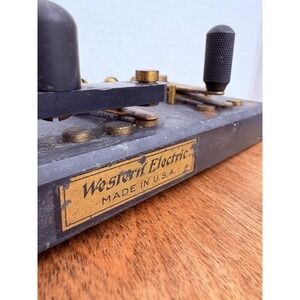 Antique Western Electric Slate Knife Switch Board Vintage Telegraph Telephone